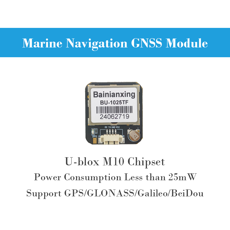 Marine Navigation GNSS Module BU-1025TF with U-blox M10 Chipset on a white background