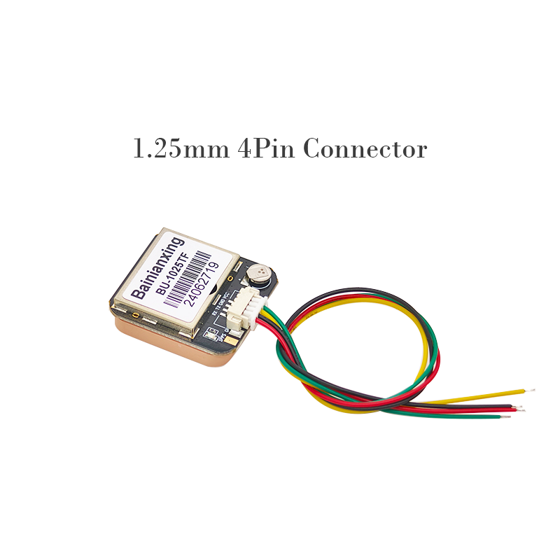 BU-1025TF GNSS Module 1.25mm 4Pin Connector with wires on a white background